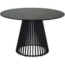 Стол TERNI 120 MATT BLACK MARBLE SOLID CERAMIC Черный мрамор матовый, керамика /Черн.каркас, ®DISAUR