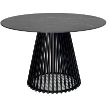 Стол TERNI 120 MATT BLACK MARBLE SOLID CERAMIC Черный мрамор матовый, керамика /Черн.каркас, ®DISAUR