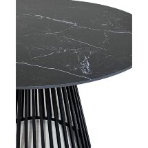 Стол TERNI 120 MATT BLACK MARBLE SOLID CERAMIC Черный мрамор матовый, керамика /Черн.каркас, ®DISAUR