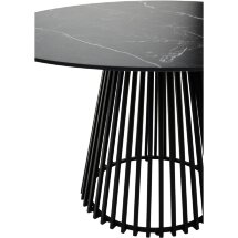 Стол TERNI 120 MATT BLACK MARBLE SOLID CERAMIC Черный мрамор матовый, керамика /Черн.каркас, ®DISAUR