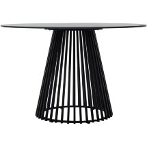 Стол TERNI 120 MATT BLACK MARBLE SOLID CERAMIC Черный мрамор матовый, керамика /Черн.каркас, ®DISAUR