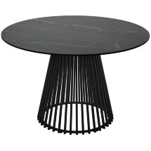 Стол TERNI 120 MATT BLACK MARBLE SOLID CERAMIC Черный мрамор матовый, керамика /Черн.каркас, ®DISAUR