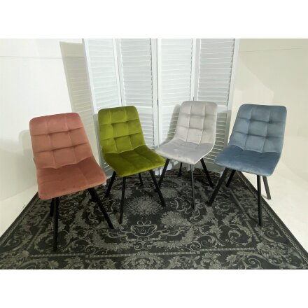 Стул CHILLI SQUARE BLUVEL-03 LIGHT GREY, велюр М-City 