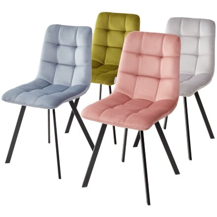 Стул CHILLI SQUARE BLUVEL-03 LIGHT GREY, велюр М-City 