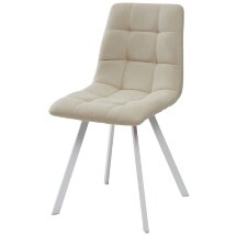 Стул CHILLI SQUARE UF860-01B бежевый, ткань/ белый каркас М-City