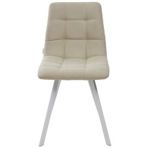 Стул CHILLI SQUARE UF860-01B бежевый, ткань/ белый каркас М-City