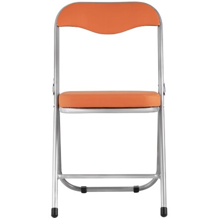 Стул складной Stool Group ДЖОН оранжевый обивка из экокожи на хромированном каркасе из металла 