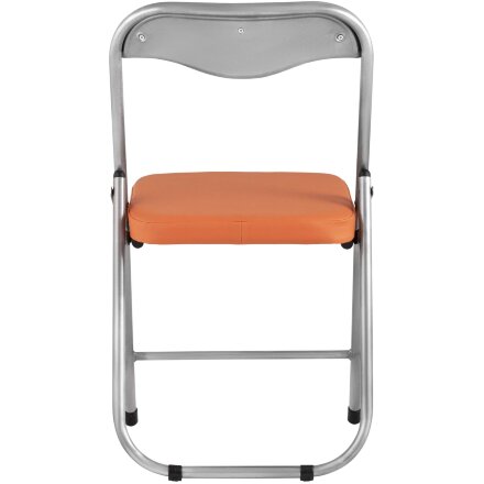 Стул складной Stool Group ДЖОН оранжевый обивка из экокожи на хромированном каркасе из металла 