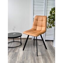 Стул CHILLI-Q SQUARE Oracul 542 Темно-желтый, экокожа PU / черный каркас, М-City