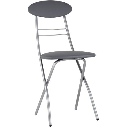 Стул складной Stool Group М8-01 Компакт серый металлический каркас, обивка экокожа 