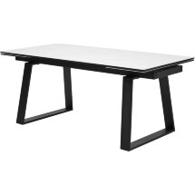 Стол VASTO 200 MARBLES KL-99 Белый мрамор матовый, итальянская керамика/ черный каркас, ®DISAUR