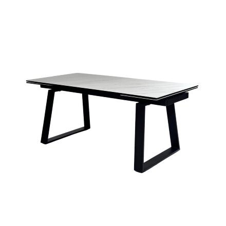 Стол VASTO 200 MARBLES KL-99 Белый мрамор матовый, итальянская керамика/ черный каркас, ®DISAUR 