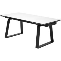 Стол VASTO 200 MARBLES KL-99 Белый мрамор матовый, итальянская керамика/ черный каркас, ®DISAUR