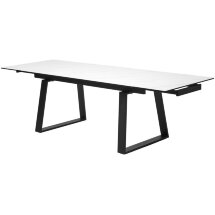 Стол VASTO 200 MARBLES KL-99 Белый мрамор матовый, итальянская керамика/ черный каркас, ®DISAUR