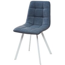 Стул CHILLI SQUARE RU-03 синяя сталь, PU/ белый каркас М-City