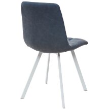 Стул CHILLI SQUARE RU-03 синяя сталь, PU/ белый каркас М-City