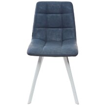 Стул CHILLI SQUARE RU-03 синяя сталь, PU/ белый каркас М-City