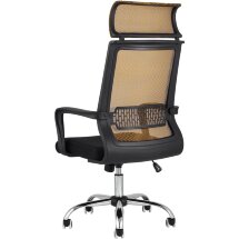 Компьютерное кресло TopChairs TopChairs Style офисное оранжевое в обивке с сеткой, регулировка по высоте и механизм качания To