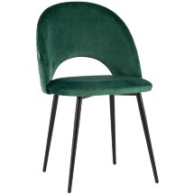 Стул Stool Group Меган велюр с ромбами зеленый ножки металл черные