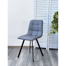 Стул CHILLI-Q SQUARE Oracul 965 Серый, экокожа PU / черный каркас, М-City