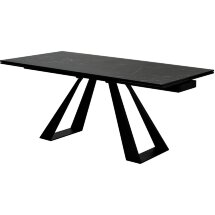 Стол FONDI 180 MARBLES NERO KL-116 Черный мрамор матовый, итальянская керамика/ черн.каркас, ®DISAUR