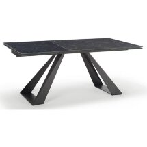 Стол FONDI 180 MARBLES NERO KL-116 Черный мрамор матовый, итальянская керамика/ черн.каркас, ®DISAUR