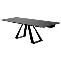 Стол FONDI 180 MARBLES NERO KL-116 Черный мрамор матовый, итальянская керамика/ черн.каркас, ®DISAUR