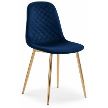 Стул на металлокаркасе Dabl dark blue / gold