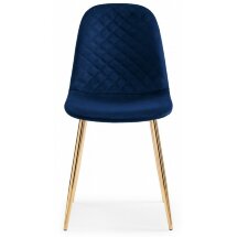 Стул на металлокаркасе Dabl dark blue / gold