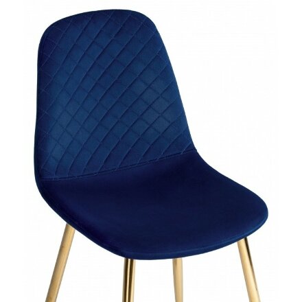 Стул на металлокаркасе Dabl dark blue / gold 