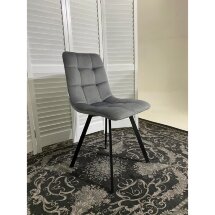 Стул CHILLI SQUARE BLUVEL-14 серый, велюр / черный каркас М-City