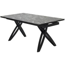 Стол PALERMO 180 TL-128 Испанская керамика черный контрастный мрамор / черный каркас, ®DISAUR