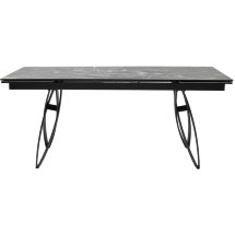 Стол PALERMO 180 TL-128 Испанская керамика черный контрастный мрамор / черный каркас, ®DISAUR