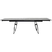 Стол PALERMO 180 TL-128 Испанская керамика черный контрастный мрамор / черный каркас, ®DISAUR