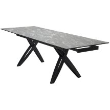 Стол PALERMO 180 TL-128 Испанская керамика черный контрастный мрамор / черный каркас, ®DISAUR