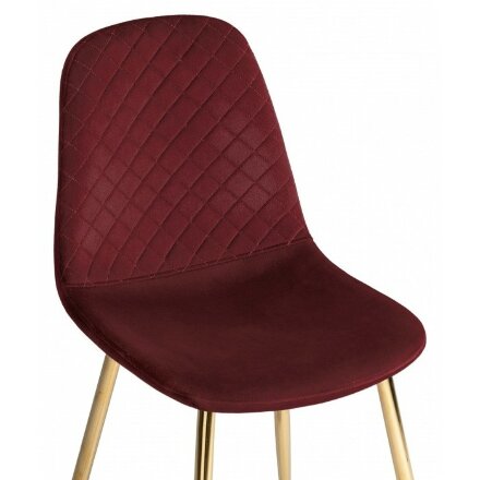 Стул на металлокаркасе Dabl wine red / gold 