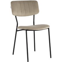 Стул Stool Group для кухни Бандо велюр бежевый черные ножки из металла
