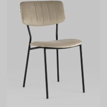Стул Stool Group для кухни Бандо велюр бежевый черные ножки из металла