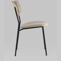 Стул Stool Group для кухни Бандо велюр бежевый черные ножки из металла