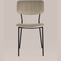 Стул Stool Group для кухни Бандо велюр бежевый черные ножки из металла