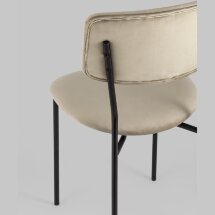 Стул Stool Group для кухни Бандо велюр бежевый черные ножки из металла