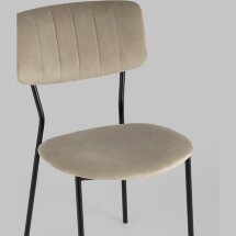 Стул Stool Group для кухни Бандо велюр бежевый черные ножки из металла