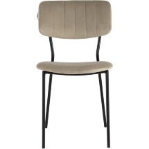 Стул Stool Group для кухни Бандо велюр бежевый черные ножки из металла