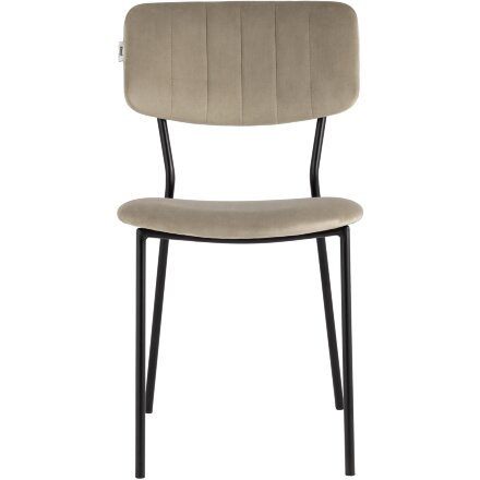 Стул Stool Group для кухни Бандо велюр бежевый черные ножки из металла 