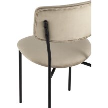 Стул Stool Group для кухни Бандо велюр бежевый черные ножки из металла