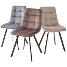 Стул CHILLI SQUARE BLUVEL-40 бежевый, велюр / черный каркас М-City
