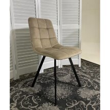 Стул CHILLI SQUARE BLUVEL-40 бежевый, велюр / черный каркас М-City