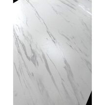 Стол PALERMO 180 KL-99 Белый мрамор матовый, итальянская керамика / черный каркас, ®DISAUR