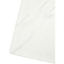 Стол PALERMO 180 KL-99 Белый мрамор матовый, итальянская керамика / черный каркас, ®DISAUR