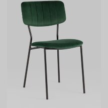 Стул Stool Group для кухни Бандо велюр зелёный черные ножки из металла
